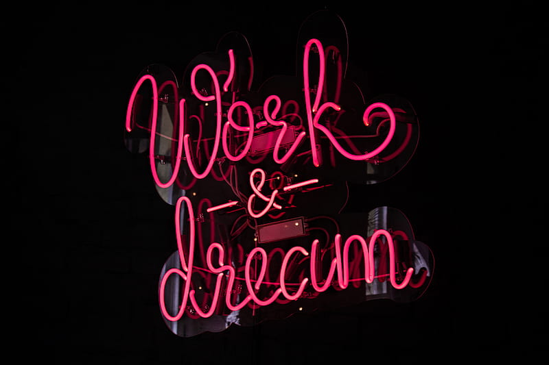 Works and Dream LED signage, HD wallpaper