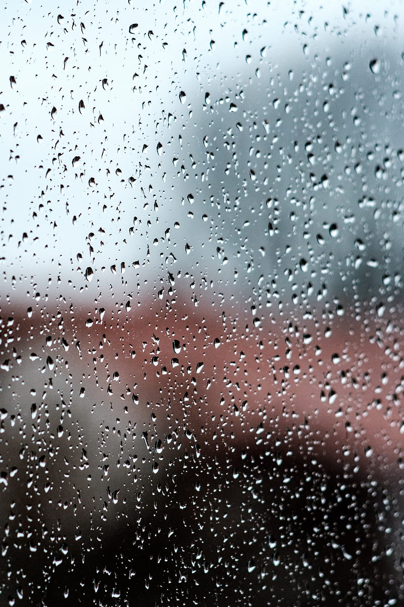 glass, drops, rain, macro, blur, HD phone wallpaper