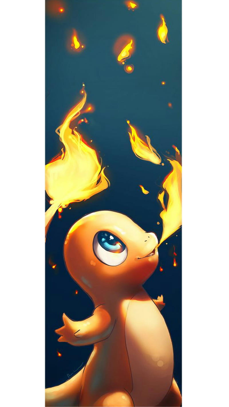 charmander, cute, fire, flame, pikachu, pokemon, red, HD mobile wallpaper