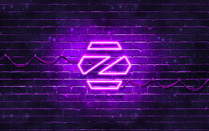 Zorin OS violet logo violet brickwall, Zorin OS logo, Linux, Zorin OS neon logo, Zorin OS, HD wallpaper