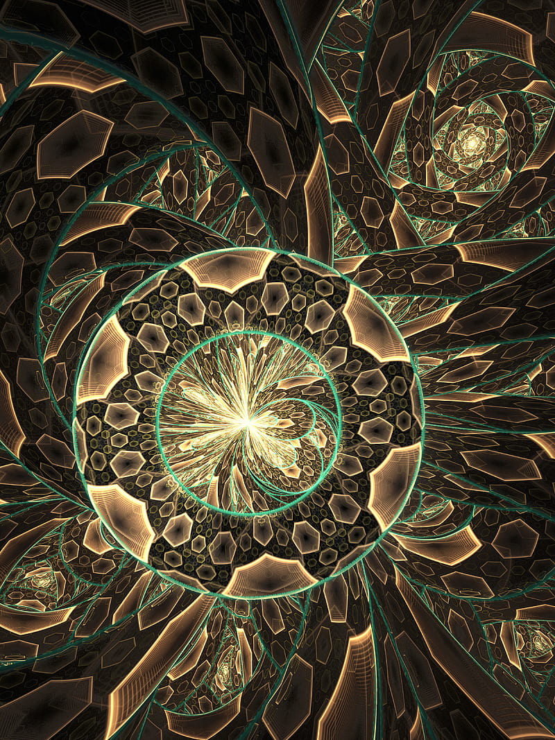 fractal, circles, funnel, pattern, abstraction, HD phone wallpaper