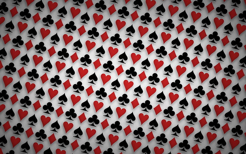 Textures, pattern, red, black, ace, cards, spades, texture, red heart, paper, HD wallpaper