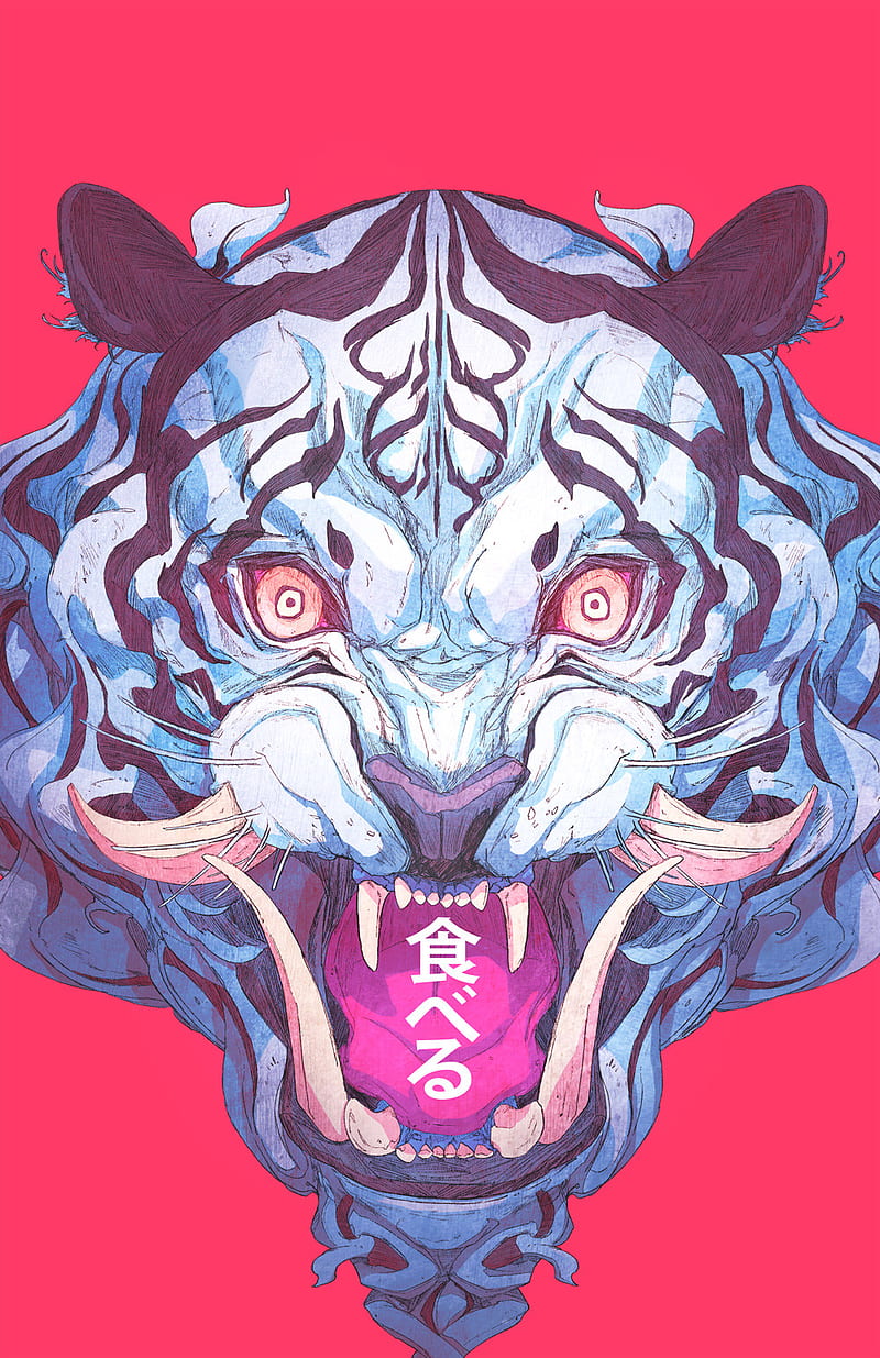 tiger, demon, samurai, Chun Lo, vertical, HD phone wallpaper