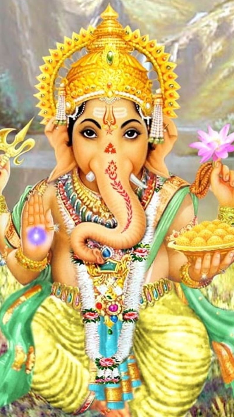 Ganapathi , Animated, lord, god, ganpati bappa, HD phone wallpaper