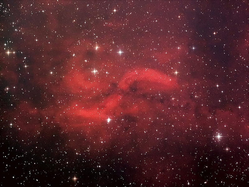 Propellor Nebula in Cygnus constellation, red, stars, nebula, space, black, HD wallpaper