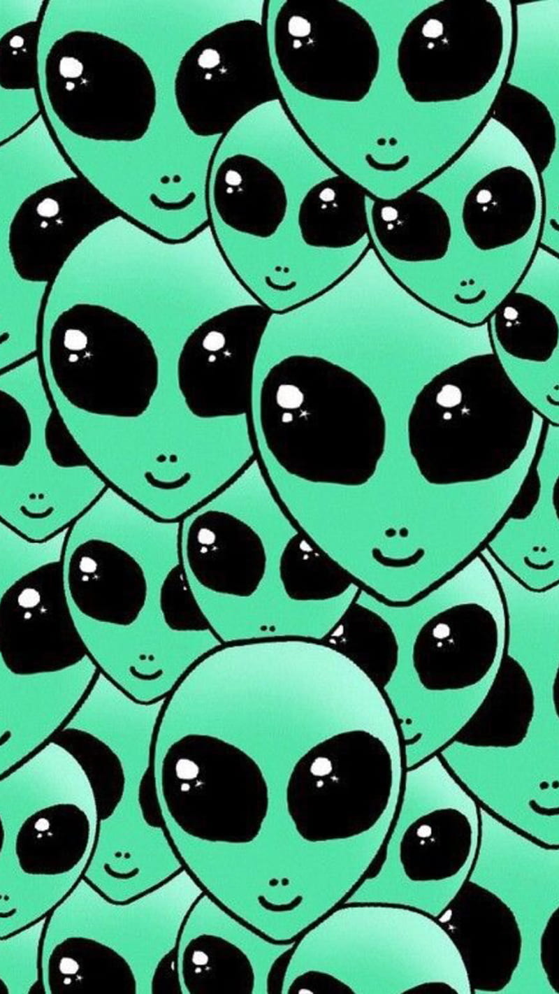 Aliens, green, pattern, HD phone wallpaper | Peakpx