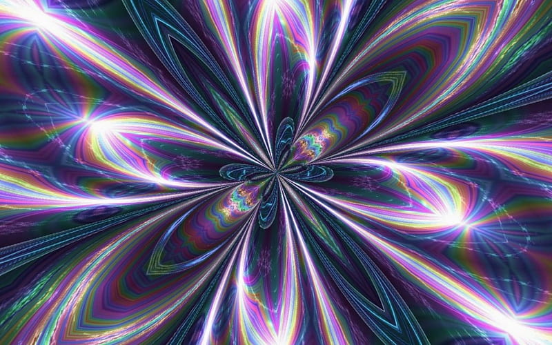 rainbow spiral, purple, green, blue, light, HD wallpaper