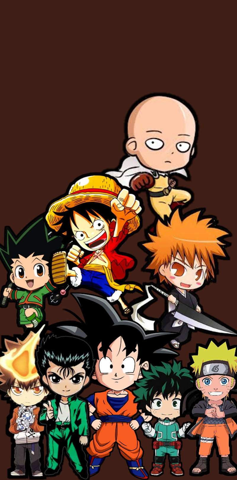 HD wallpaper Goku Luffy and Naruto poster crossover Son Goku Monkey  D Luffy  Wallpaper Flare