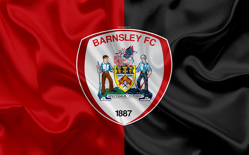 Barnsley FC, silk flag, Football League Championship, emblem, logo Barnsley, UK, English football club, Second League, football, HD wallpaper