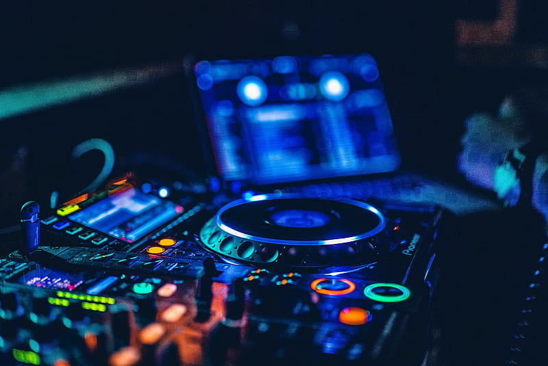 lighted DJ mixer, HD wallpaper
