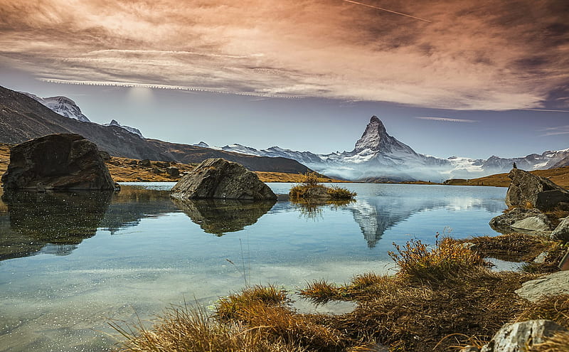 Lakes, Lake, Nature, Reflection, Switzerland, Zermatt, HD wallpaper