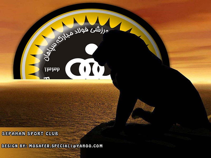 Sepahan SC Iranian football club, logo, yellow black abstraction
