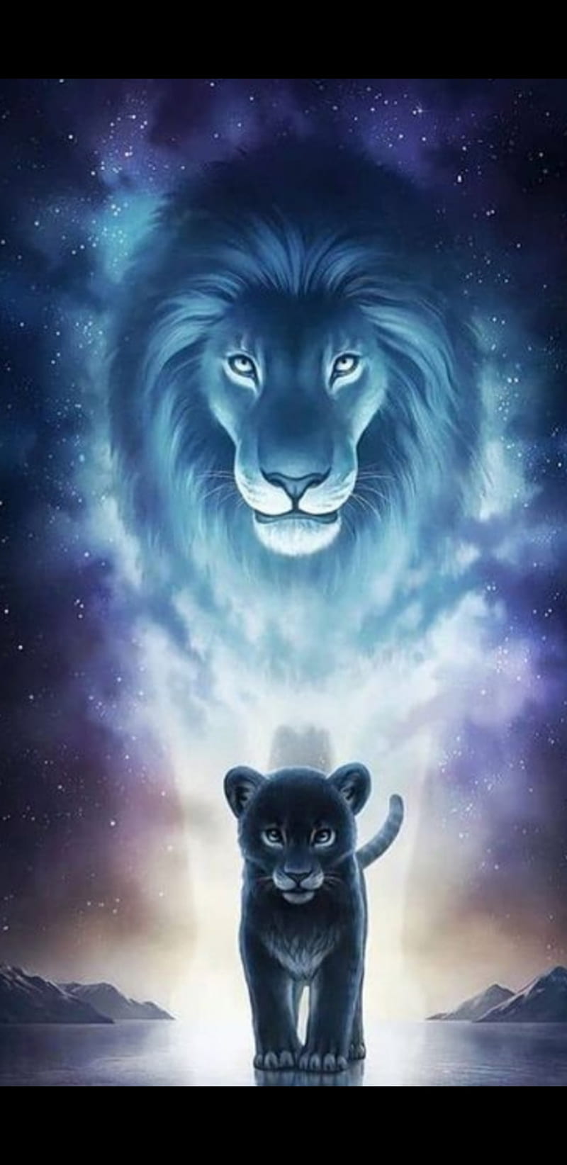 A Dream, cats, galaxy, lion, lions, HD phone wallpaper