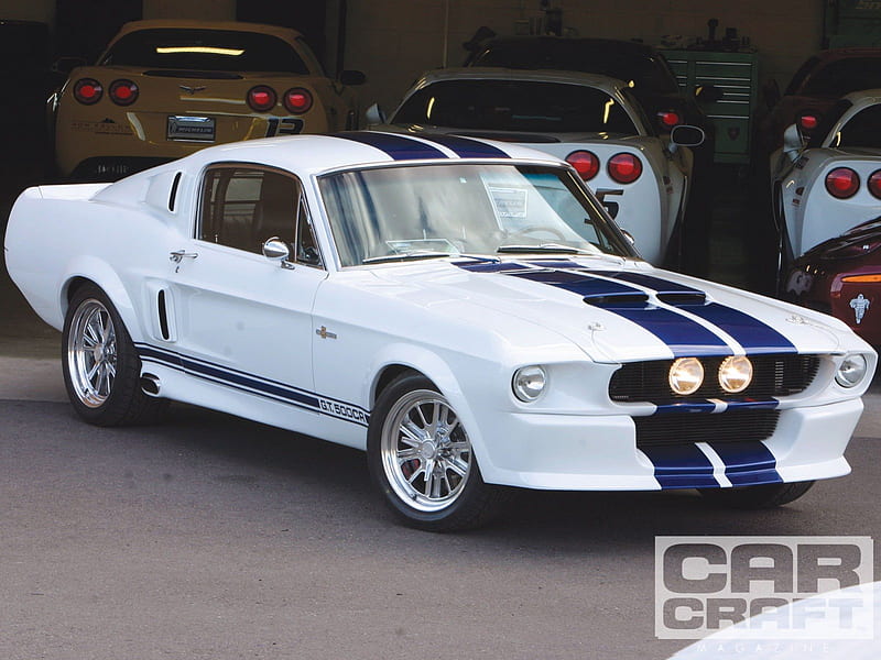 Jason Engel's 1967 Ford Mustang Shelby GT500CR - Don't Call Me Eleanor, mustang, car, shelby, white, blue, HD wallpaper