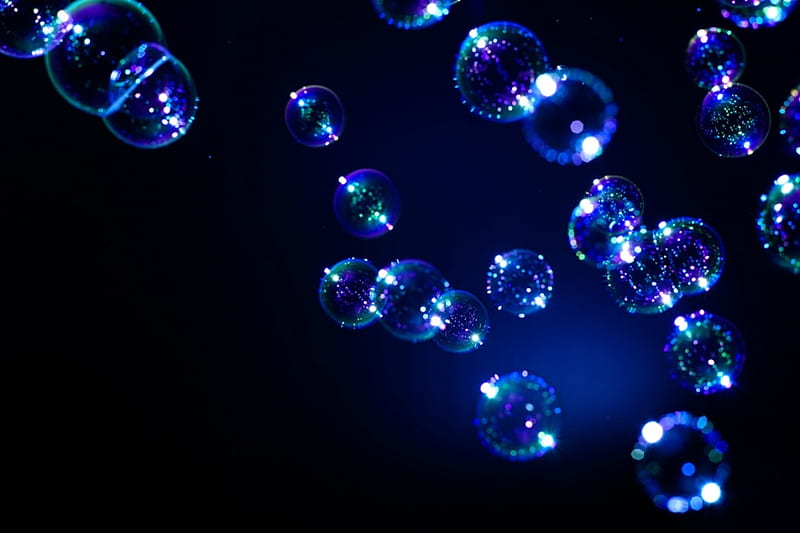 Bubbles, soap, luminos, texture, skin, blue, HD wallpaper