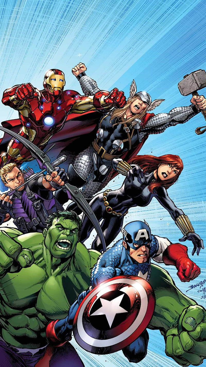 Avengers, black widow, captain america, hawkeye, hulk, iron man, thor, HD phone wallpaper