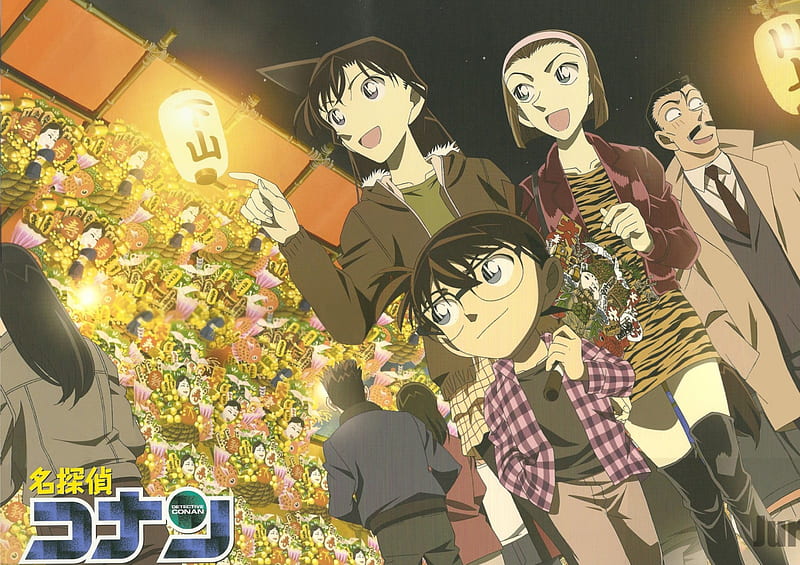 Detective Conan, Kogoro Mouri, Ran Mouri, Sonoko, Conan Edogawa, HD wallpaper