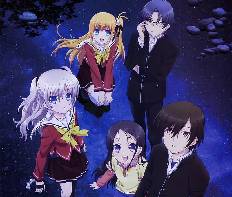 Anime, Charlotte, Ayumi Otosaka, Joujirou Takajou, Nao Tomori, Yusa Kurobane, Yū Otosaka, HD wallpaper