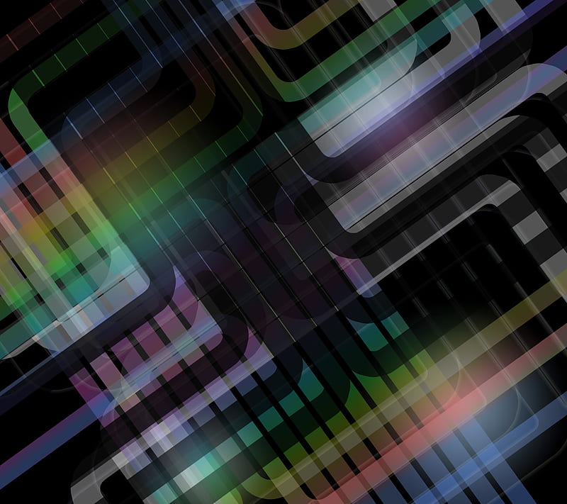 Glassy Spectrum, abstract, black, curves, rainbow, HD wallpaper