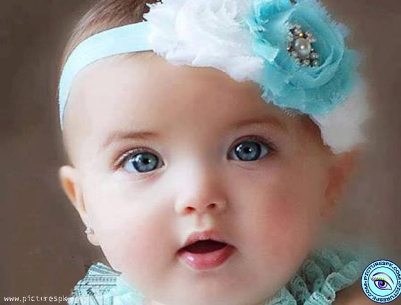 Beautiful Baby Girl, girl, people, headband, babies, blue, HD wallpaper |  Peakpx