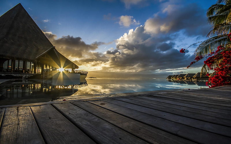 Tahiti Sunset, HD wallpaper