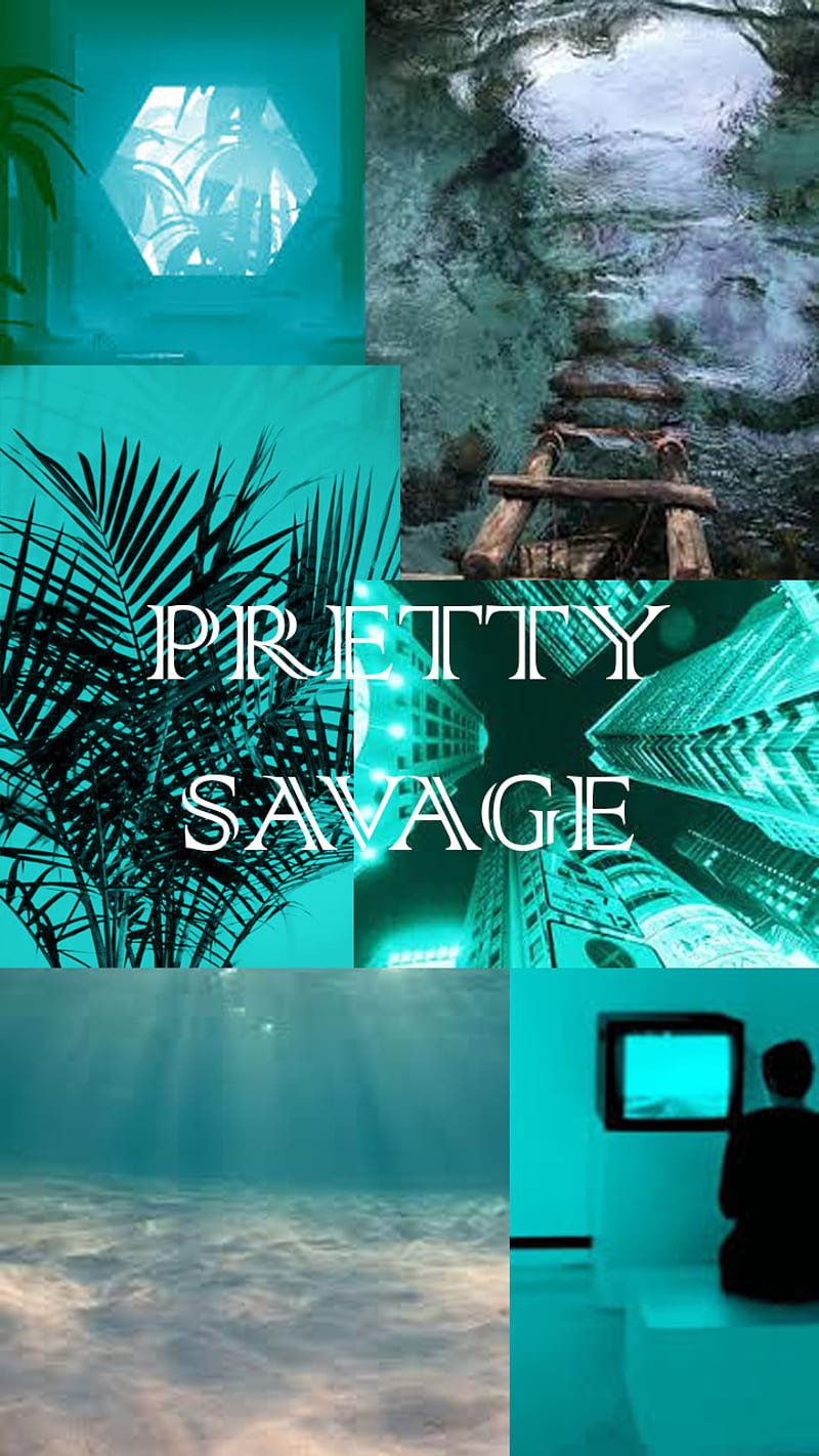 Pretty Savage, aesthetic, blue, cyan, green, quote, savage, saying, teal,  tumblr, HD phone wallpaper | Peakpx