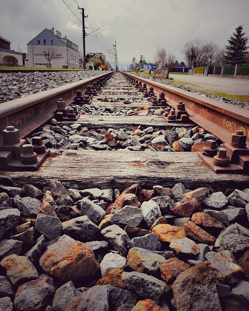 Railway , nature, nostalgia rail, railway, steel, stones, train, HD phone wallpaper