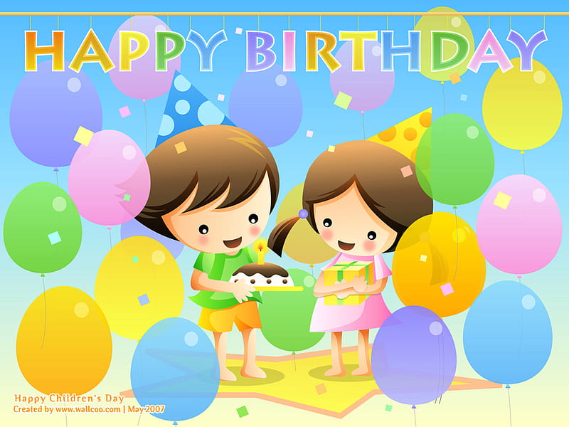 A special party ;), special, children, colors, day, soft, birtay, happy, HD wallpaper