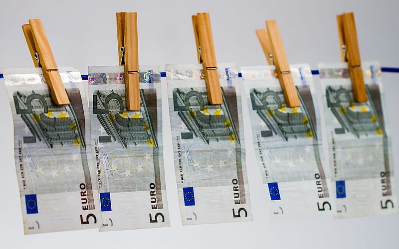 money, clothespins, banknotes, euro, HD wallpaper