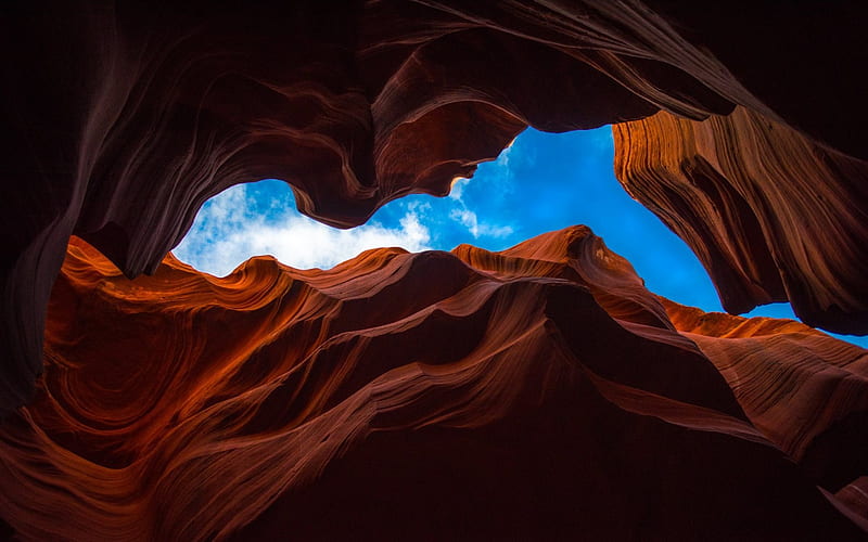 Antelope Canyon, Cliffs, Arizona, USA, Canyon, HD wallpaper