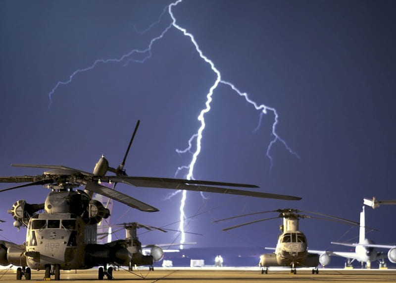 Force of Nature, ground, sky, light, helicopter, HD wallpaper