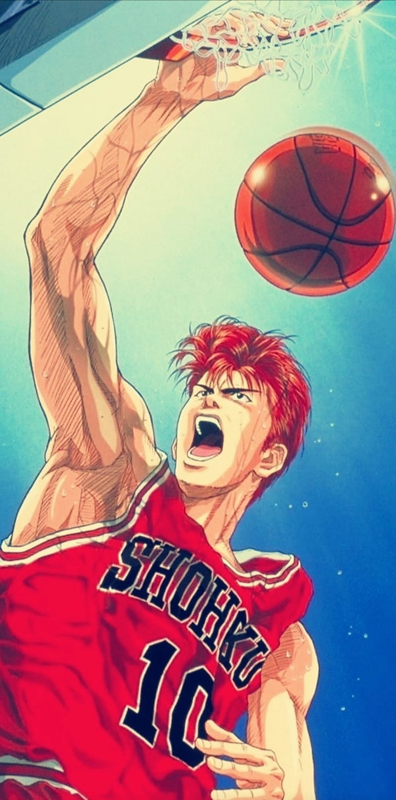 Slam dunk , 10, anime, bastquetball, slam dunk, HD phone wallpaper