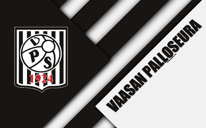VPS FC, Vaasan Palloseura logo, material design, white black abstraction, Finnish football club, Veikkausliiga, football, Vaasa, Finland, HD wallpaper