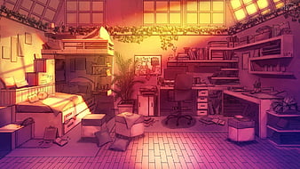 prompthunt isometric anime digital drawing of a comfy bedroom