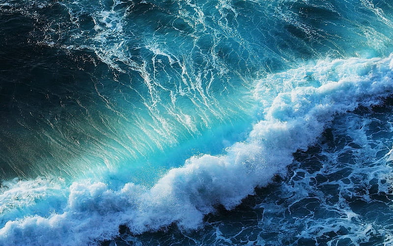 fizz, foam, wave, ocean, HD wallpaper