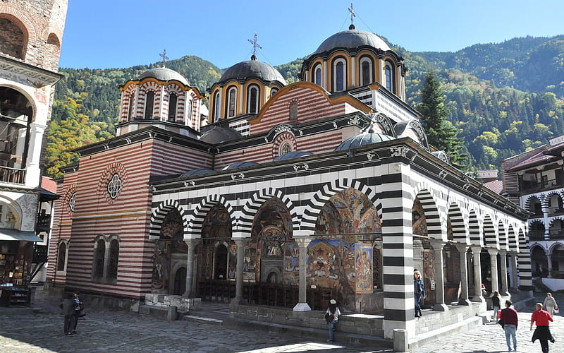 Monastery in Rila, Bulgaria, religious, Christianity, Bulgaria, monastery, HD wallpaper