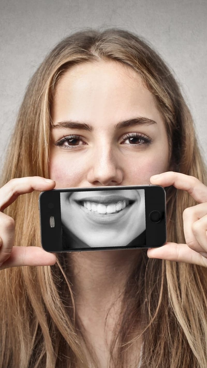 Fake Smile, Smile On Phone, plastic smile, HD phone wallpaper