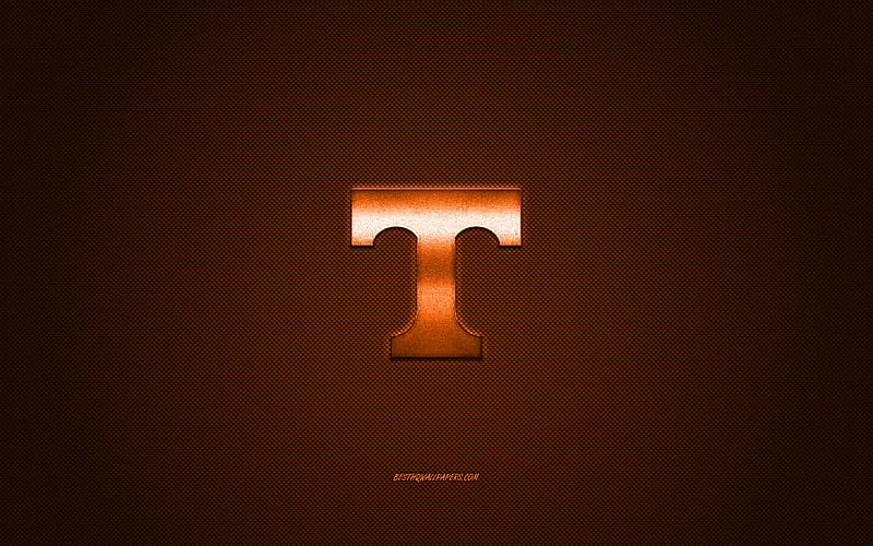 Tennessee Volunteers logo, American football club, NCAA, orange logo, orange carbon fiber background, American football, Knoxville, Tennessee, USA, Tennessee Volunteers, University of Tennessee Athletics, HD wallpaper