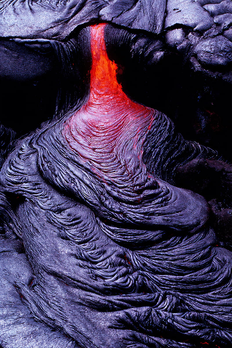 lava, surface, fiery, volcano, HD phone wallpaper