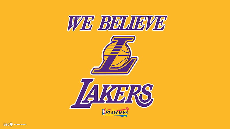 Lakers We Believe With Yellow Background Basketball Sports, HD wallpaper