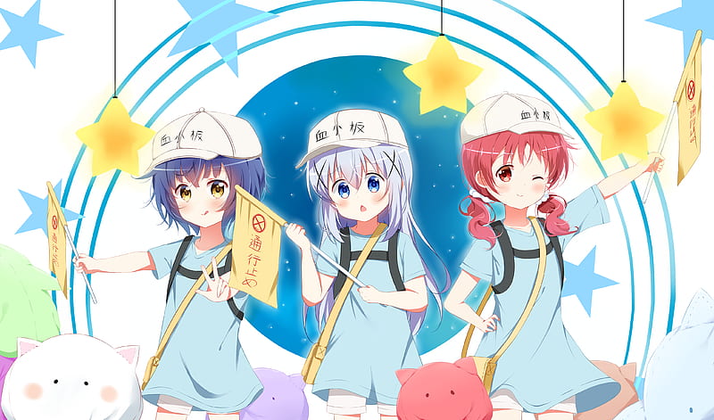 tippy, jouga maya, and natsu megumi (gochuumon wa usagi desu ka?) drawn by  koi_(koisan)