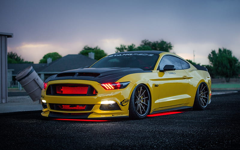 Ford Mustang GT, tuning, Apollo Edition, supercars, yellow Mustang, american cars, Ford, HD wallpaper