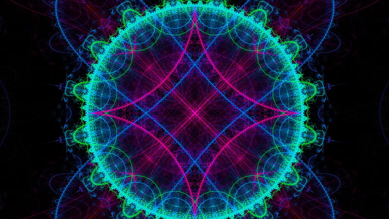 Colorful Fractal Pattern Kaleidoscope Trippy, HD wallpaper