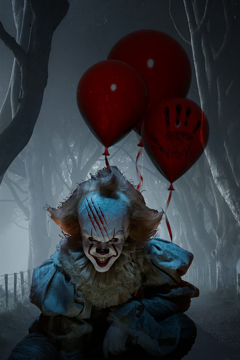 Pennywise, all, balloon, clown, float, horror, it, scary, we, HD phone wallpaper