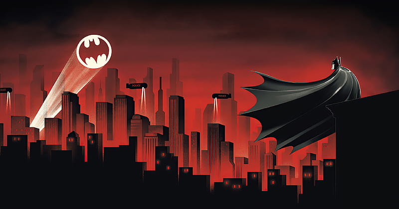 Batman The Animated Series Red World , batman, superheroes, artist, artwork, digital-art, HD wallpaper