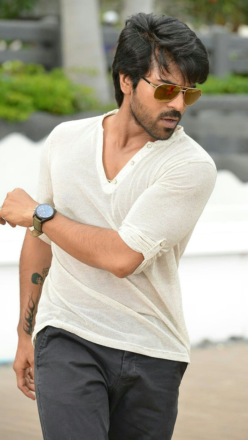 Ram Charan Ka Side Look, ram charan ka, side look, white, glasses, actor, watch, HD phone wallpaper