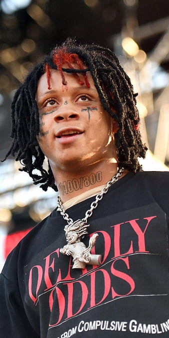 Black Braided Hair Trippie Redd With Tattoos On Face And Neck Is Wearing  Black T-Shirt Trippie Redd HD wallpaper | Pxfuel