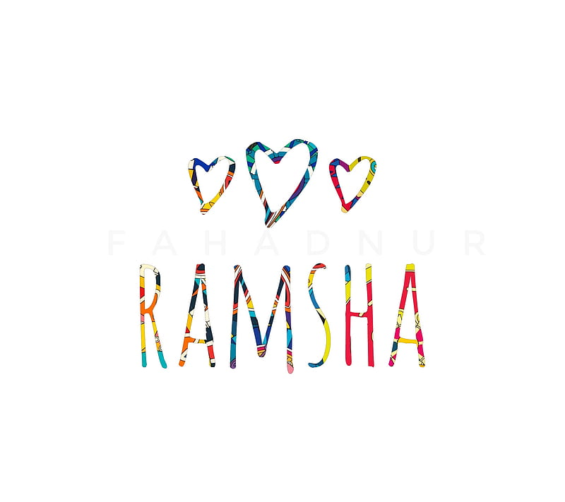 Ramsha - Name Art, beautiful name pixs, blue, color in name, fahad noor, fahadnoor090, flowers, girl, love, name art, name calligraphy, name text, name typography, ramsha name, space, HD wallpaper