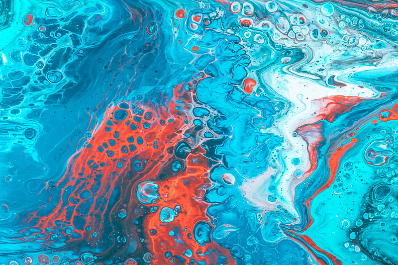 red, blue, and white abstract painting, HD wallpaper