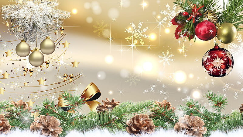 Bauble Christmas Decoration Pine Cone Snowflake Snowflake, HD wallpaper